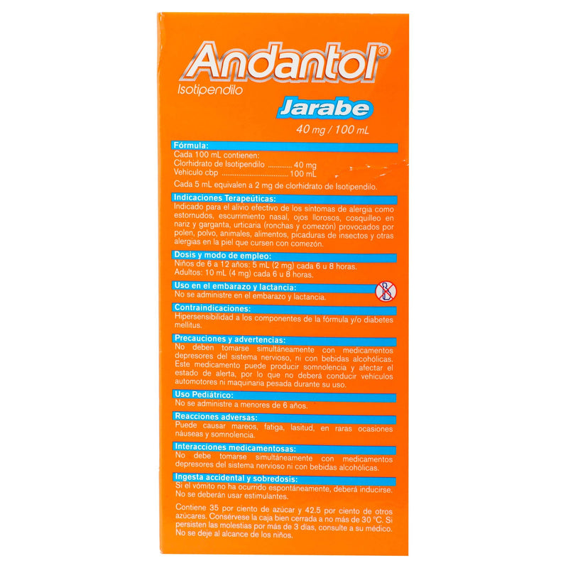 Andantol Jarabe 40Mg/100Ml 115Ml (Isotipendilo) - WeCare Pharma