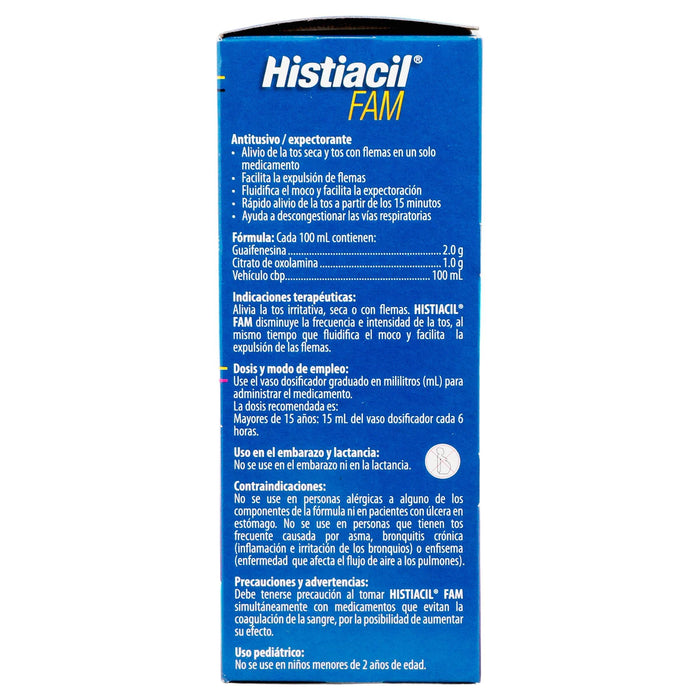 Histiacil Fam Ad Jarabe 2G/1G 140Ml (Guifenesina/Oxolamina) - WeCare Pharma