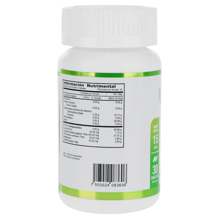 Just Fibra Guayaba + Piña + Hierbabuena + Lactobacilos Tabletas Con 30 - WeCare Pharma