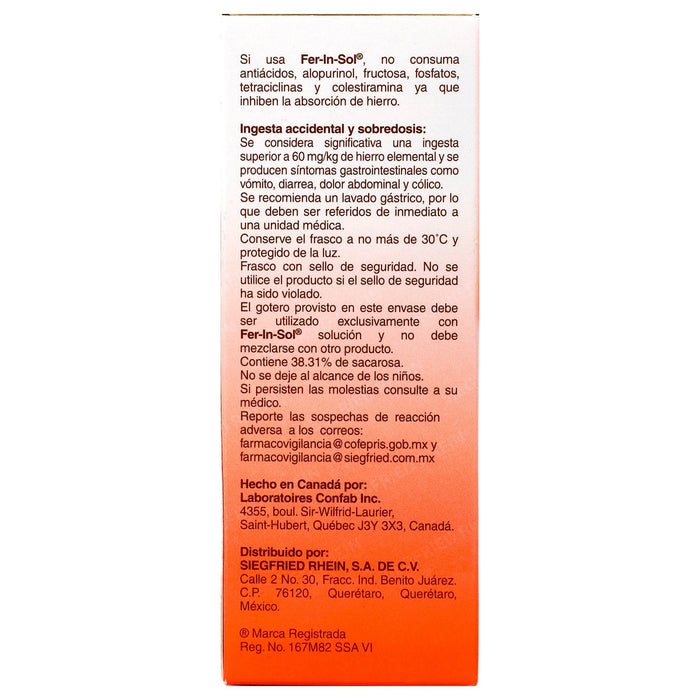 Fer-In-Sol Solución 75Mg/Ml Con 50Ml (Sulfato Ferroso) - WeCare Pharma