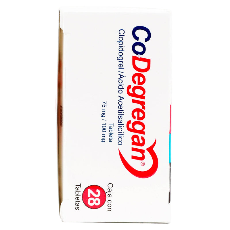 Co-Degregan 75Mg/100Mg Con 28 Tabletas (Clopidogrel/Acido Acetilsalicilico) - WeCare Pharma