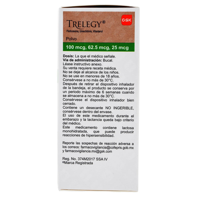 Trelegy Polvo 100Mcg/62.5Mcg/25Mcg 30D (Fluticasona/Umeclidino/Vilanterol) - WeCare Pharma