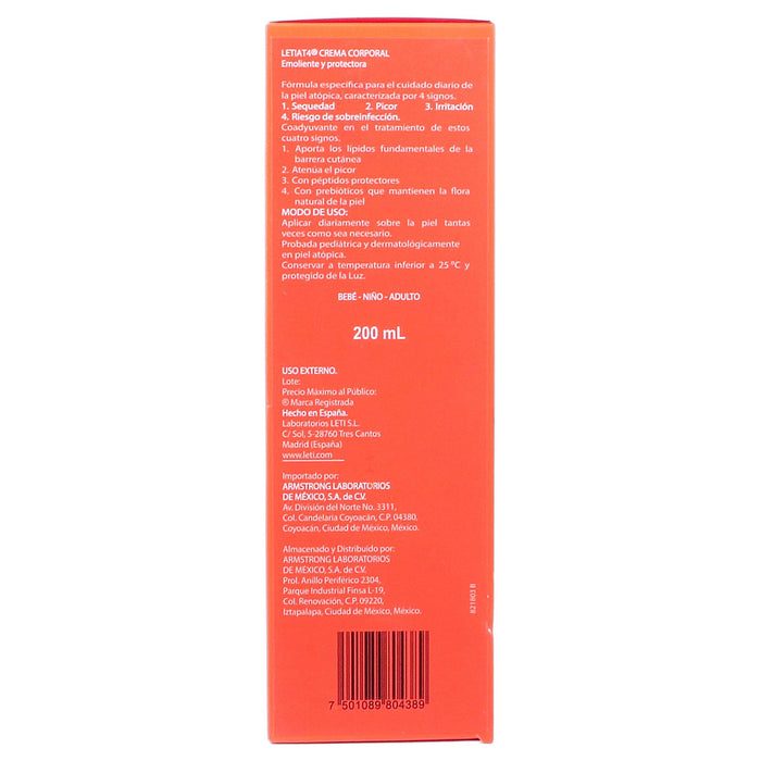 Leti At4 Crema Corporal Piel Atópica 200Ml - WeCare Pharma