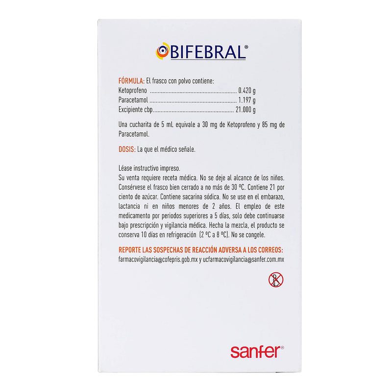 Bifebral Suspensión 0.6G/1.71G/100Ml 70Ml (Ketoprofeno/Paracetamol) - WeCare Pharma