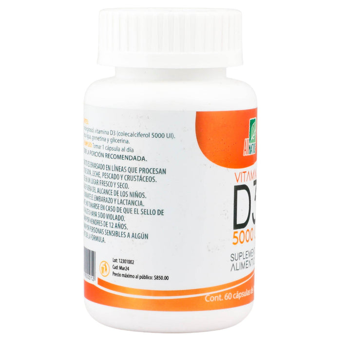 Vitamina D3 5000 Unid Con 60 All Nature Capsulas - WeCare Pharma