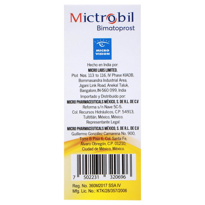 Mictrobil Gotas 0.3Mg/Ml (Bimatoprost) - WeCare Pharma
