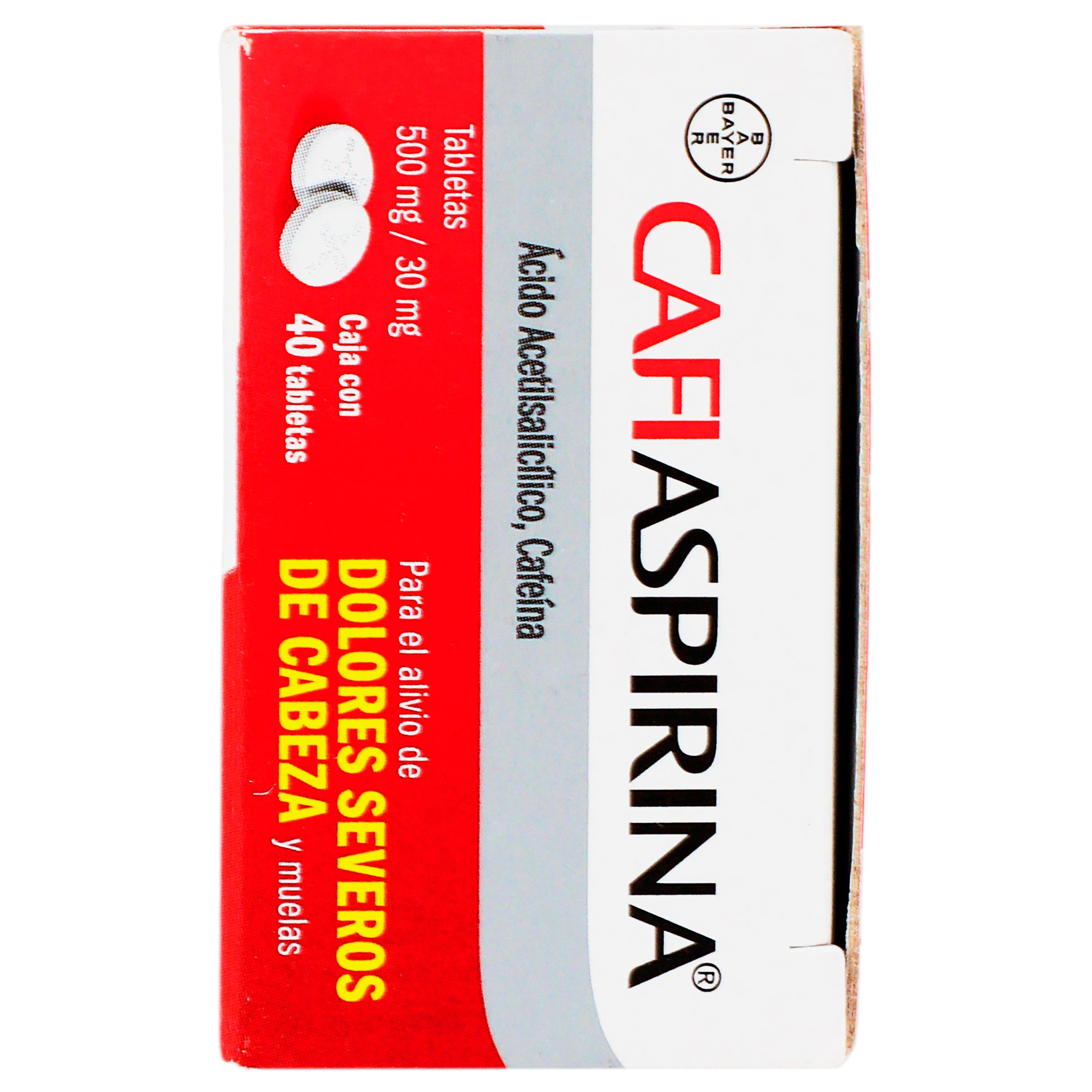 Cafiaspirina 500Mg/30Mg Con 40 Tabletas (Acido Acetilsalicilico/Cafeina) 4 - 7501008433676