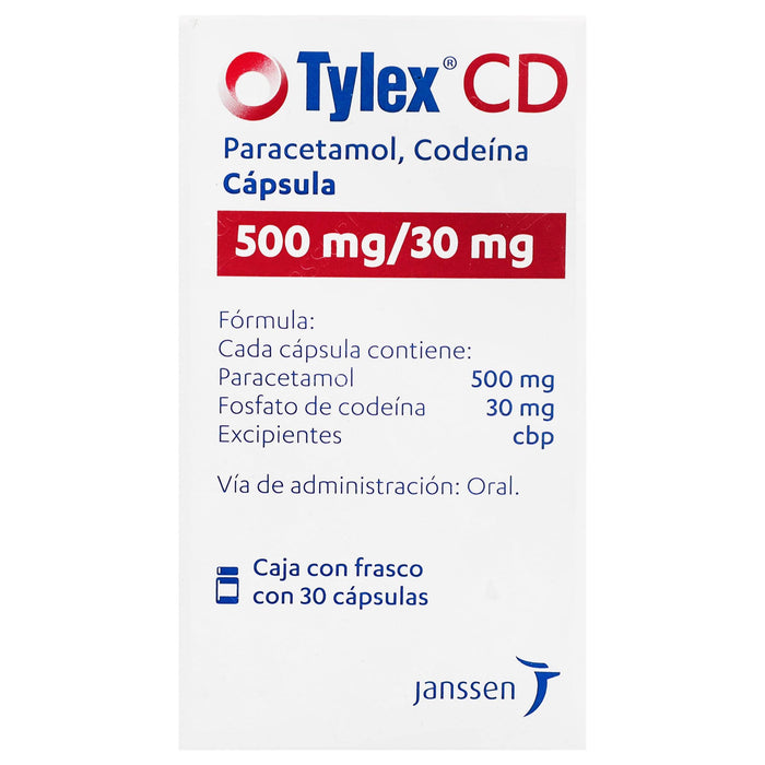 Tylex Cd (Paracetamol/Codeina) Capsulas 500Mg/30Mg Con 30 - WeCare Pharma