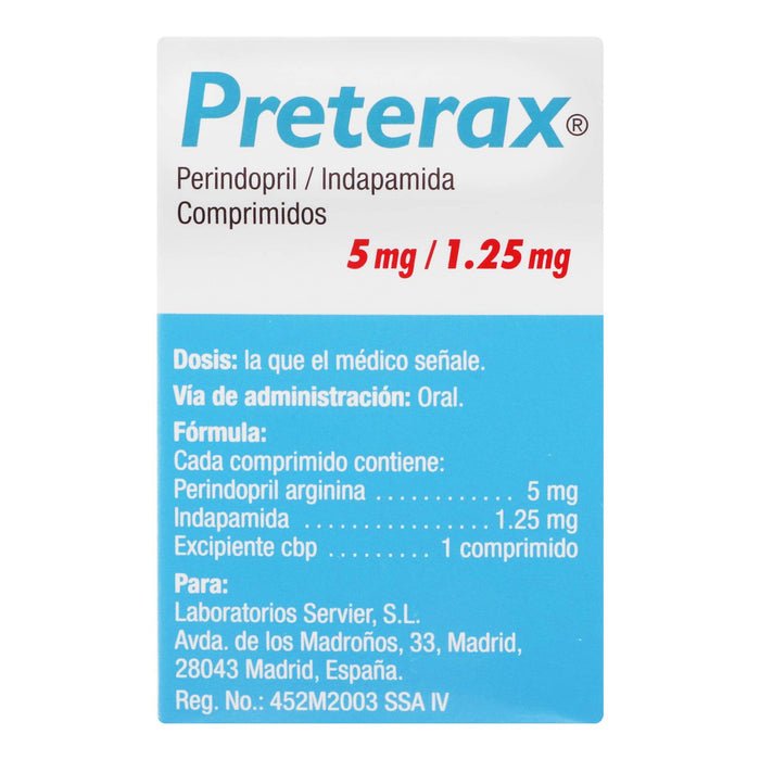 Preterax 5Mg/1.25Mg Con 30 Comprimidos (Perindopril/Indapamida) - WeCare Pharma