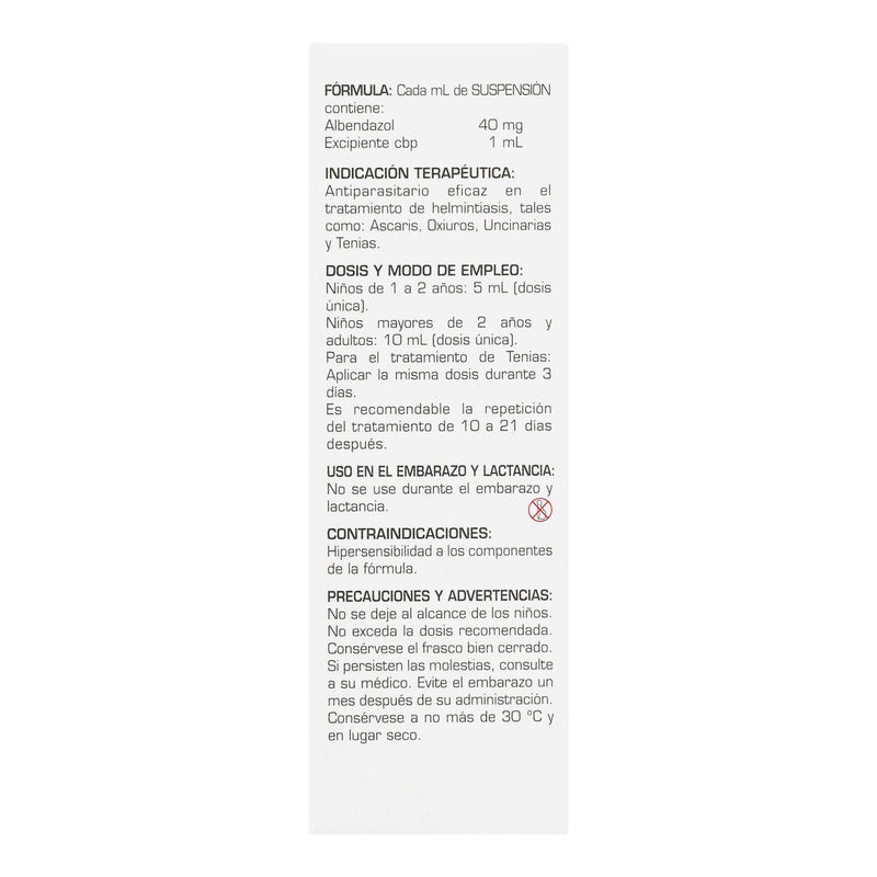 Zentel Suspensión 400Mg/10Ml (Albendazol) - WeCare Pharma
