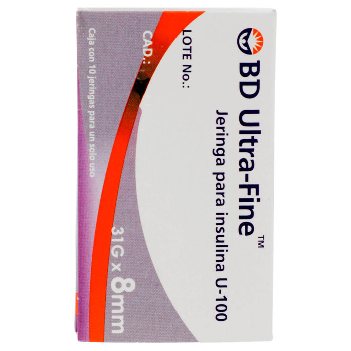Jeringa Insulina Ultrafine Bd 0.3Ml 31Gx8Mm Con 10 - WeCare Pharma
