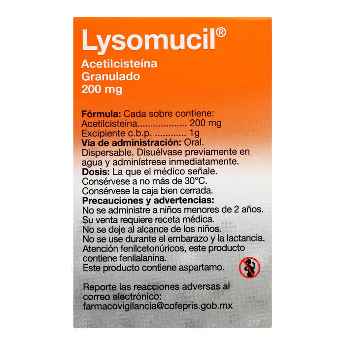 Lysomucil Sobre Gran 200Mg Con 30 (Acetilcisteina) - WeCare Pharma