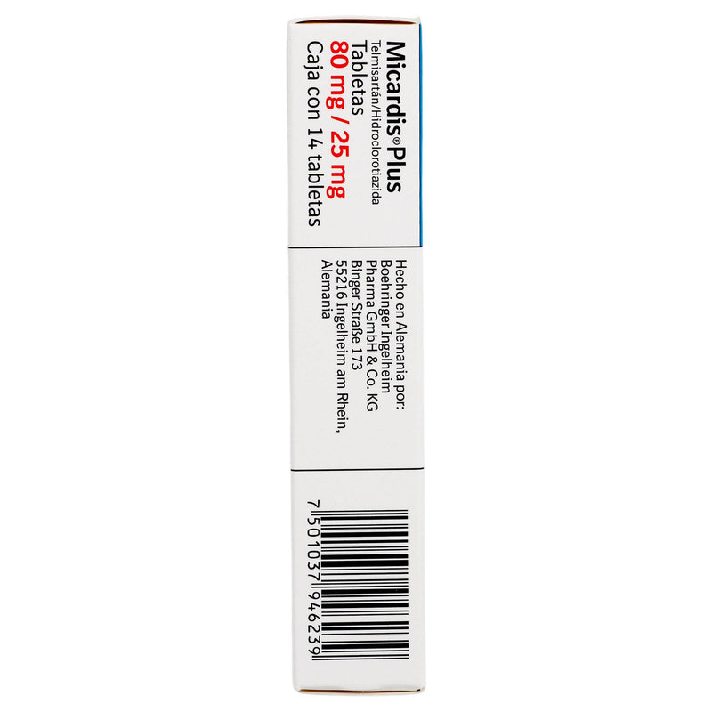 Micardis Plus 80Mg/25Mg Con 14 Tabletas (Telmisartan/Hidroclorotiazida) - WeCare Pharma