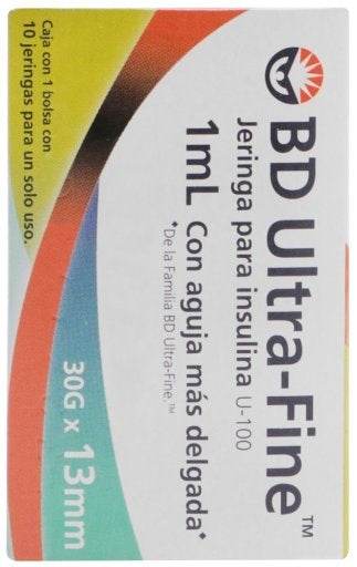 Jeringa Insulina Ultrafine Bd 1Ml 30Gx13Mm Con 10 - WeCare Pharma