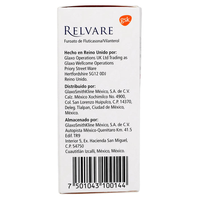 Relvare Disp Inh 200Mg/25Mg Con 30 Dosis (Fluticasona/Vilanterol) - WeCare Pharma