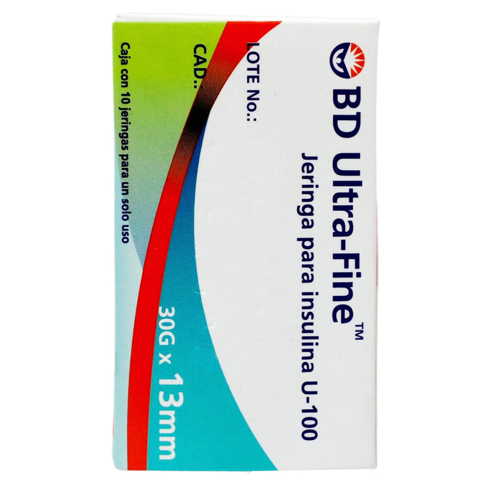 Jeringa Insulina Ultrafine Bd 1Ml 30Gx13Mm Con 10 - WeCare Pharma
