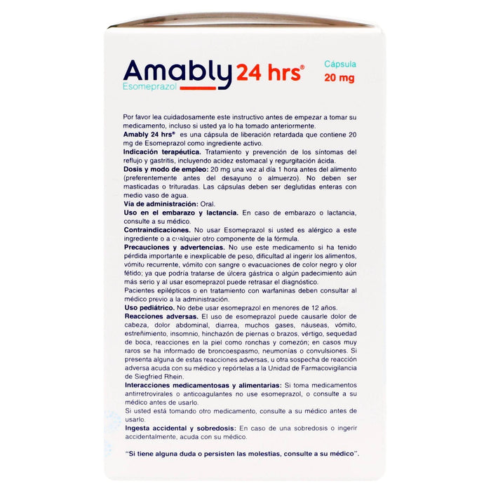 Amably Lp (Esomeprazol) Capsulas 20 Mg Con 30 - WeCare Pharma