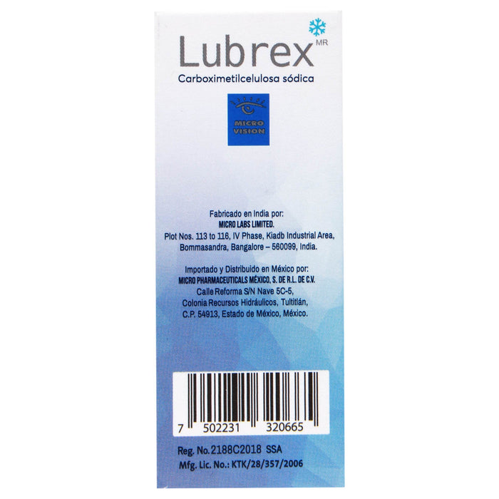 Lubrex (Carboximetilcelulosa) Solución Oft 0.5% 10Ml - WeCare Pharma