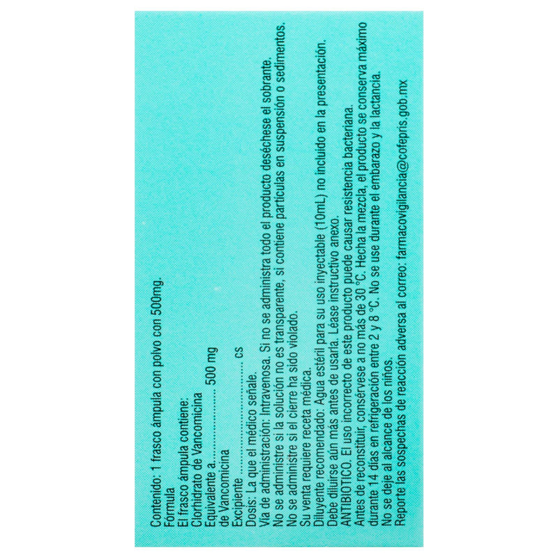 Vancomicina Frasco 500Mg Vitalis Ampulas - WeCare Pharma