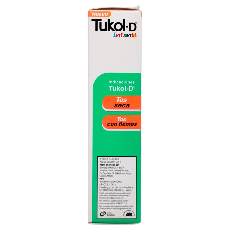 Tukol-D Inf Jarabe 1G/0.1G 125Ml (Guaifenesina/Dextrometorfano) - WeCare Pharma