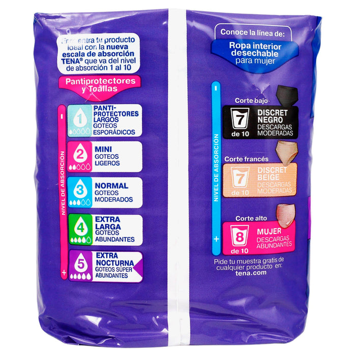 Toallas Tena Lady Discret Extra Nocturna Con 8 - WeCare Pharma