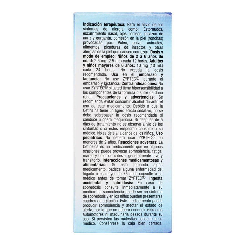 Zyrtec Solución 5Mg/5Ml 50Ml (Cetirizina) - WeCare Pharma