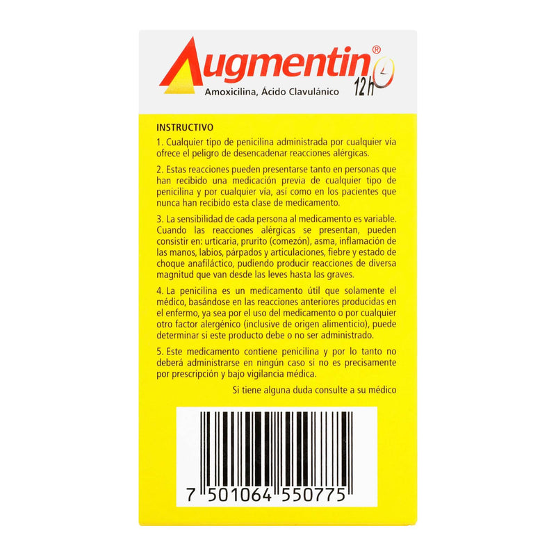Augmentin 12H Ped Suspensión 200Mg/28.5Mg/5Ml 40Ml (Amoxicilina/Clavulanato) - WeCare Pharma
