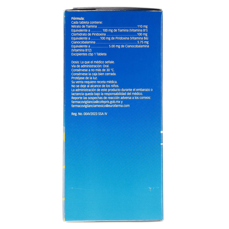 Belluno 100Mg/100Mg/5Mg Con 60 Tabletas (Tiamina/Piridoxina/Cianocobalamina) - WeCare Pharma