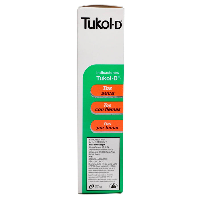 Tukol-D Jarabe 2G/0.2G 125 Ml (Guaifenesina/Dextrometorfano) - WeCare Pharma