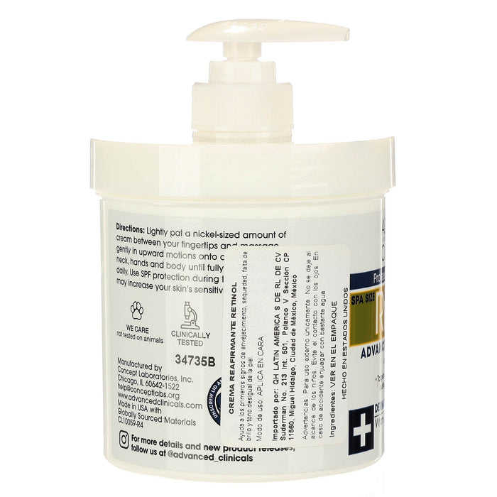 Advanced Clinicals Retinol Crema 454G - WeCare Pharma