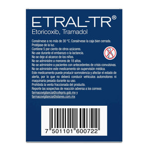 Etral-Tr Granulado 90Mg/50Mg Con 14 Sobres (Etoricoxib/Tramadol ...