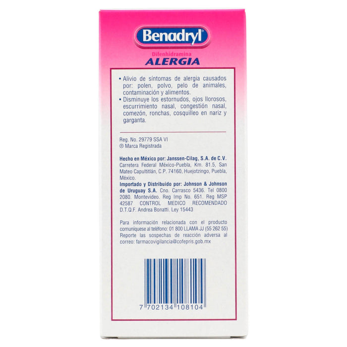 Benadryl Jarabe 250Mg/100Ml 120Ml (Difenhidramina) - WeCare Pharma