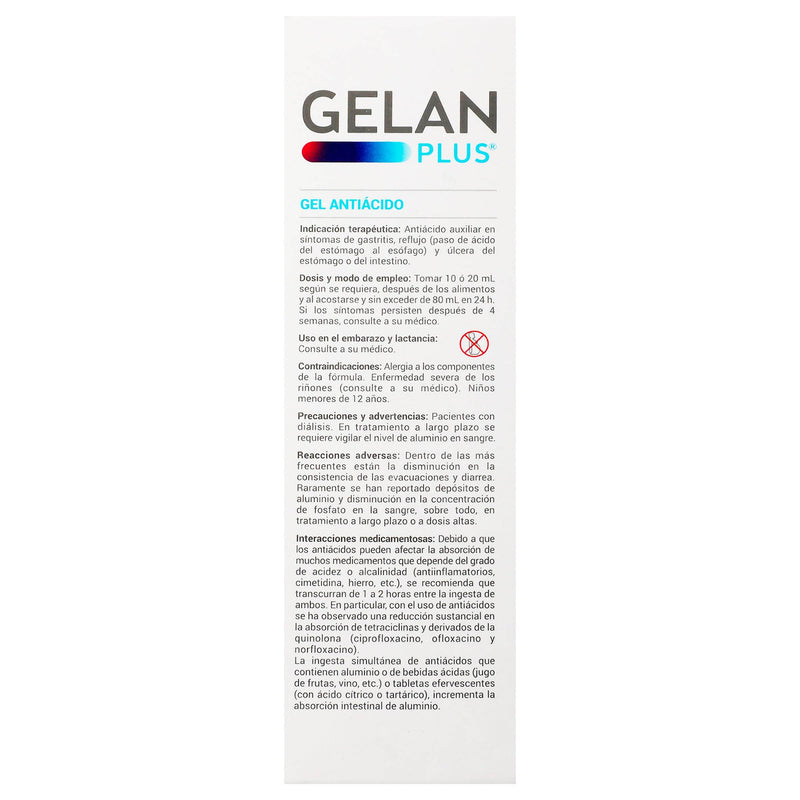 Gelan Plus Gel 8G/1G 250Ml (Magaldrato/Dimeticona) - WeCare Pharma