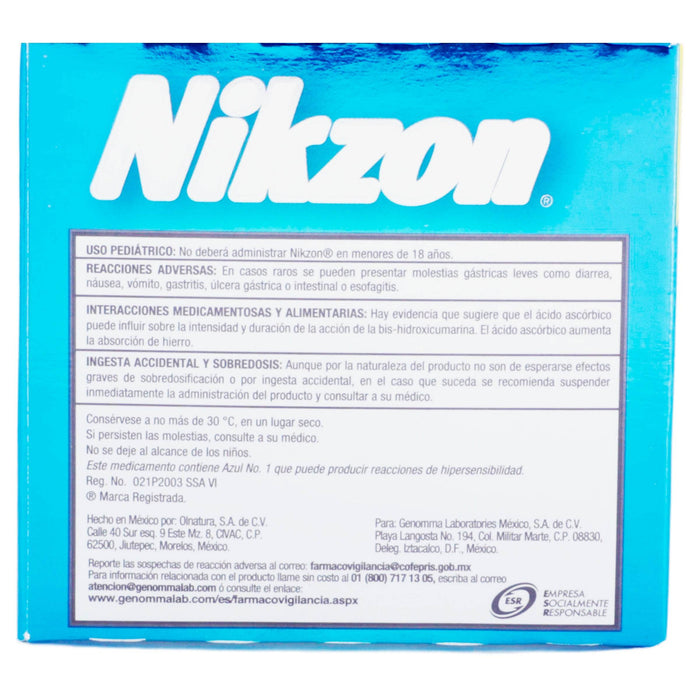 Nikzon Mast 20Mg/8.3/40Mg Con 90 Tabletas (Ruscus Aculeatus/L Sporogenes/Ac Ascorbico) - WeCare Pharma
