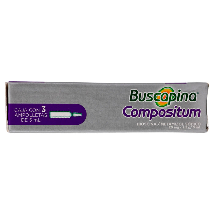 Buscapina Compositum 20Mg/2.5G/5Ml Con 3 Ampulas (Hioscina/Metamizol) 7 - 7501165011588