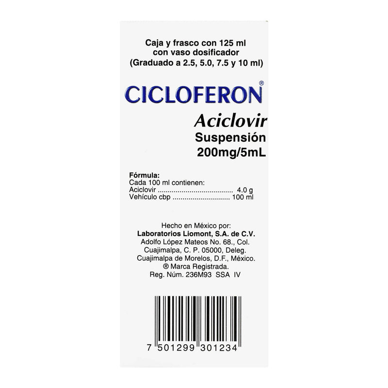 Cicloferon Suspensión 200Mg/5Ml 125Ml (Aciclovir) - WeCare Pharma