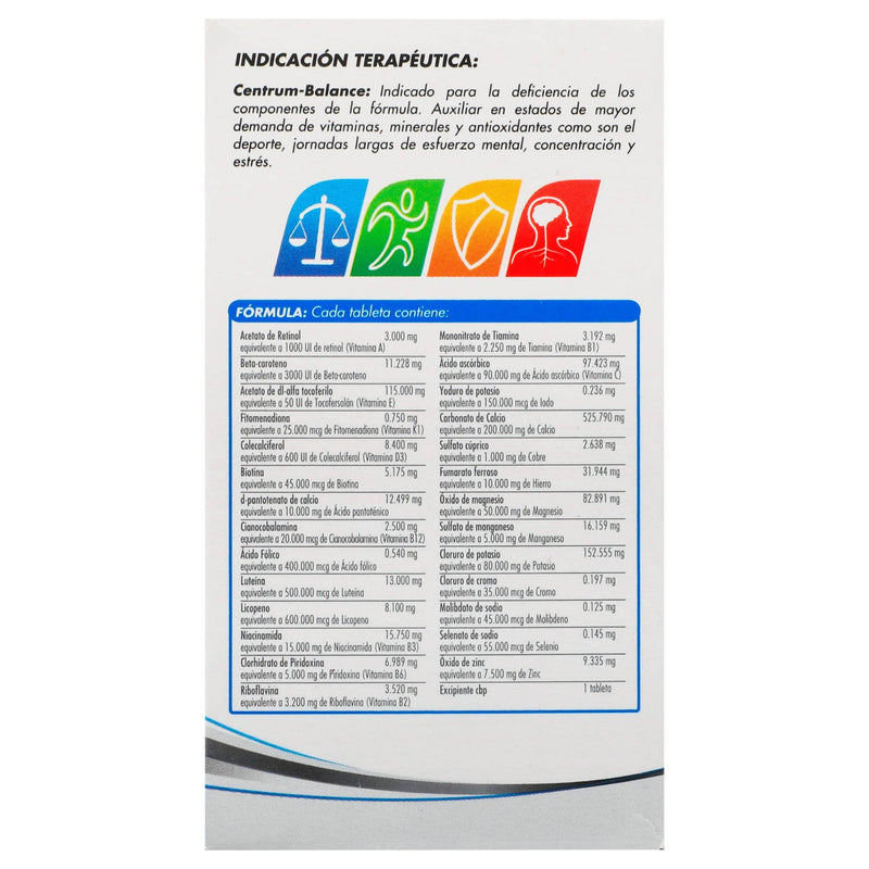 Centrum Balance Con 30 Tabletas (Multivitaminico) - WeCare Pharma