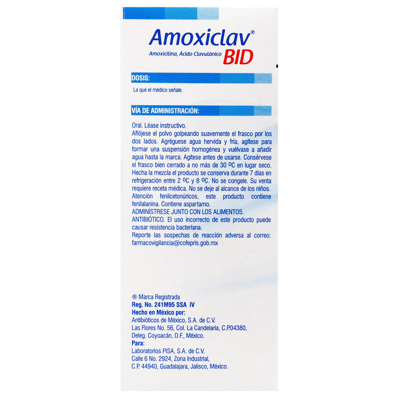 Amoxiclav Bid Suspensión 400/57.1 Mg 70 Ml (Amoxicilina/Acido Clavulanico) - WeCare Pharma