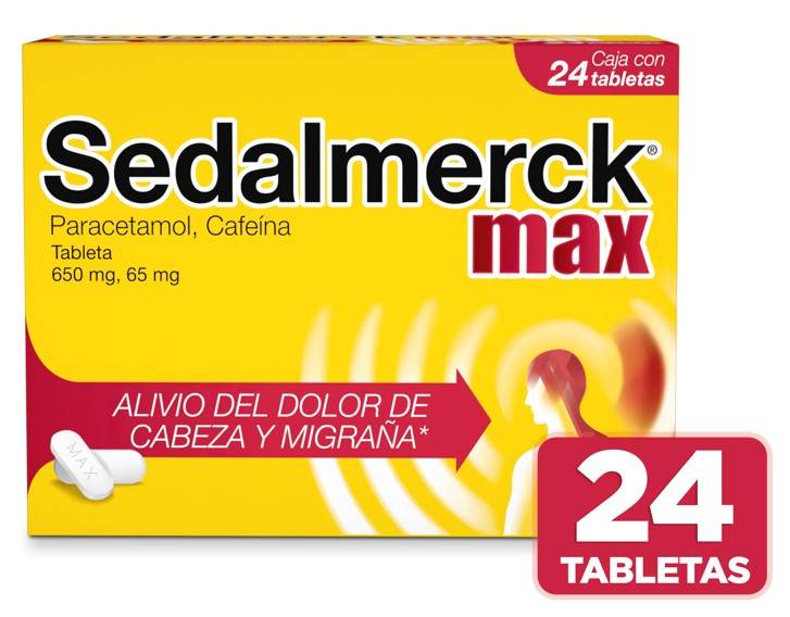 Sedalmerck Max 650Mg/65Mg Con 24 Tabletas (Paracetamol/Cafeina) - WeCare Pharma