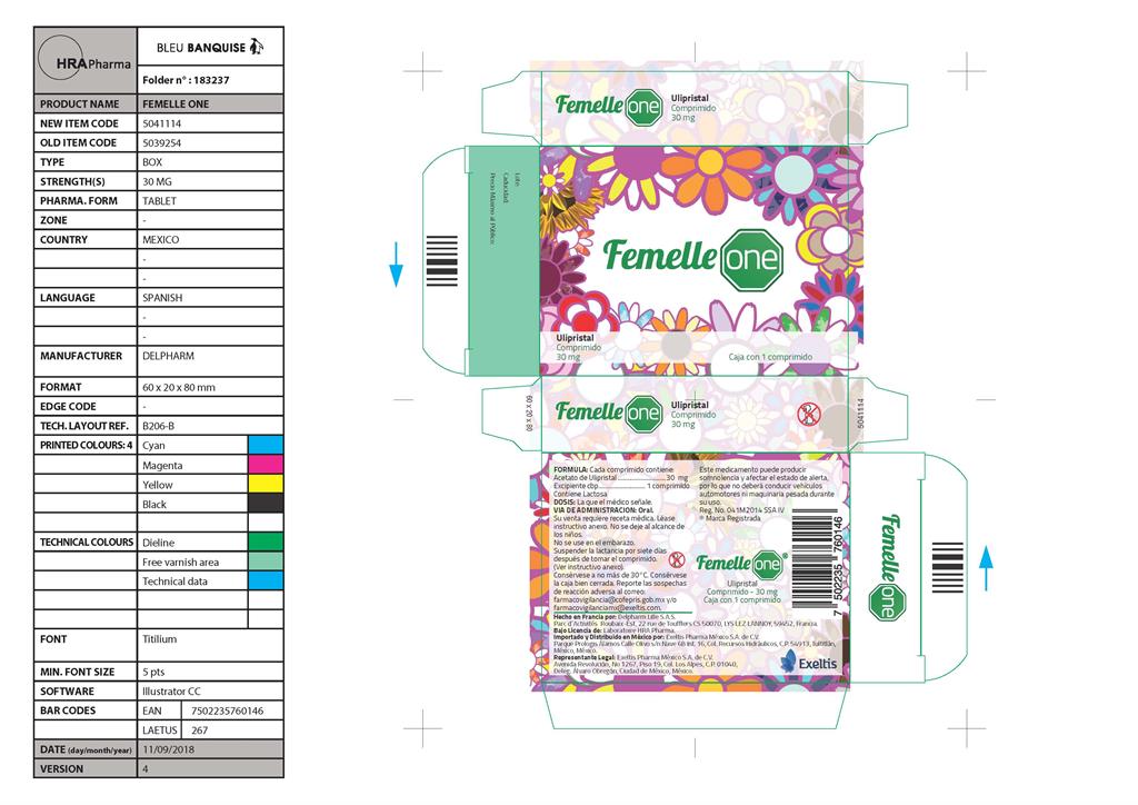 Femelle One 30Mg Con 1 Comprimidos (Ulipristal) 8 - 7502235760146