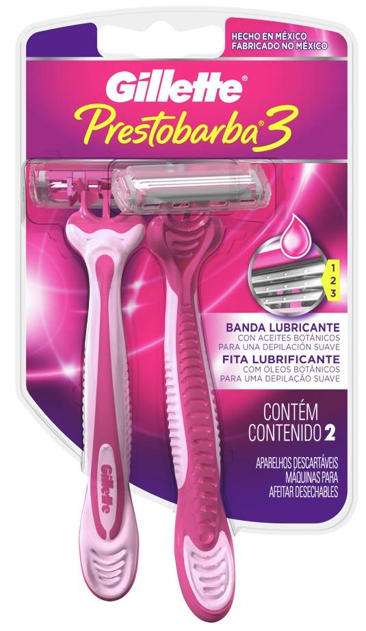 Maquina Para Afeitar Gillette Prestobarba 3 Rosa Con 2 - WeCare Pharma