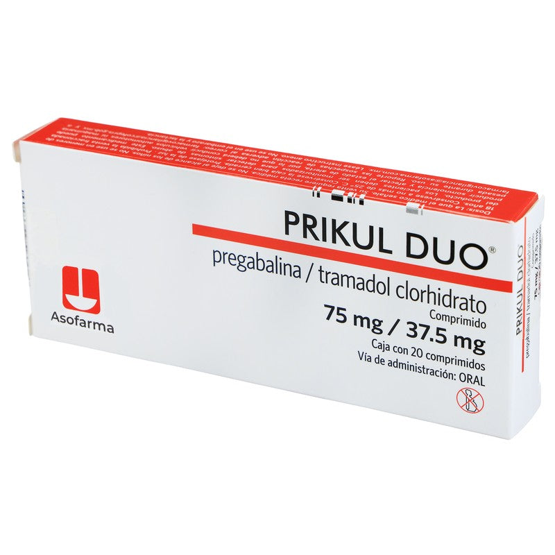 Prikul Duo PregabalinaTramadol Clorhidrato Tabletas 75Mg37.5Mg Con 20 7730766002330 4