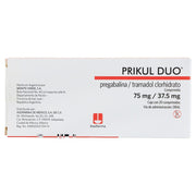 Prikul Duo PregabalinaTramadol Clorhidrato Tabletas 75Mg37.5Mg Con 20 7730766002330 7