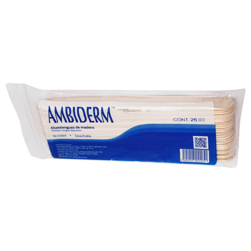 Abatelenguas De Madera Ambiderm Con 25 - WeCare Pharma