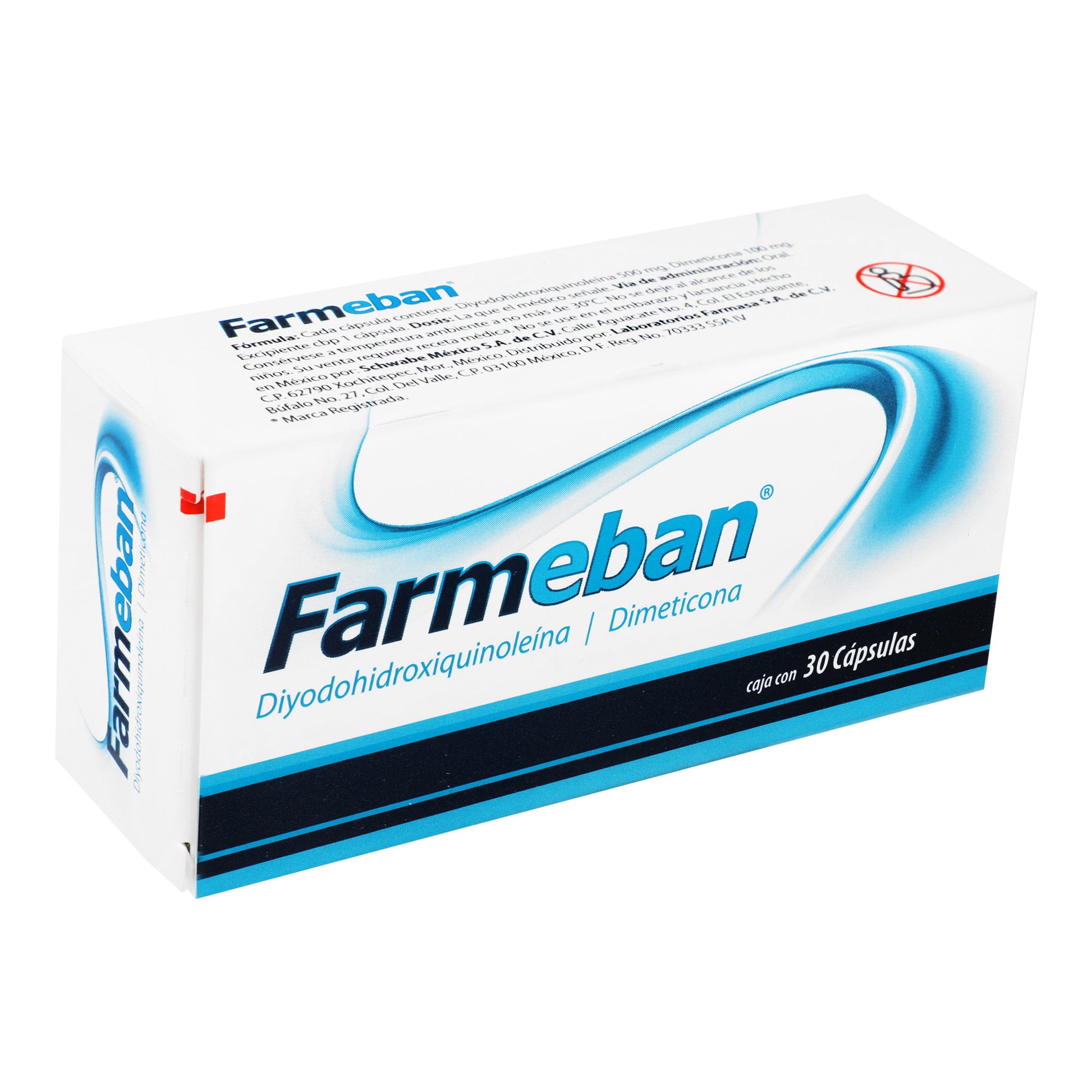 Farmeban 500Mg/100Mg Con 30 Capsulas (Diyodohidroxiquinoleina/Dimeticona) 2 - 7501168830100