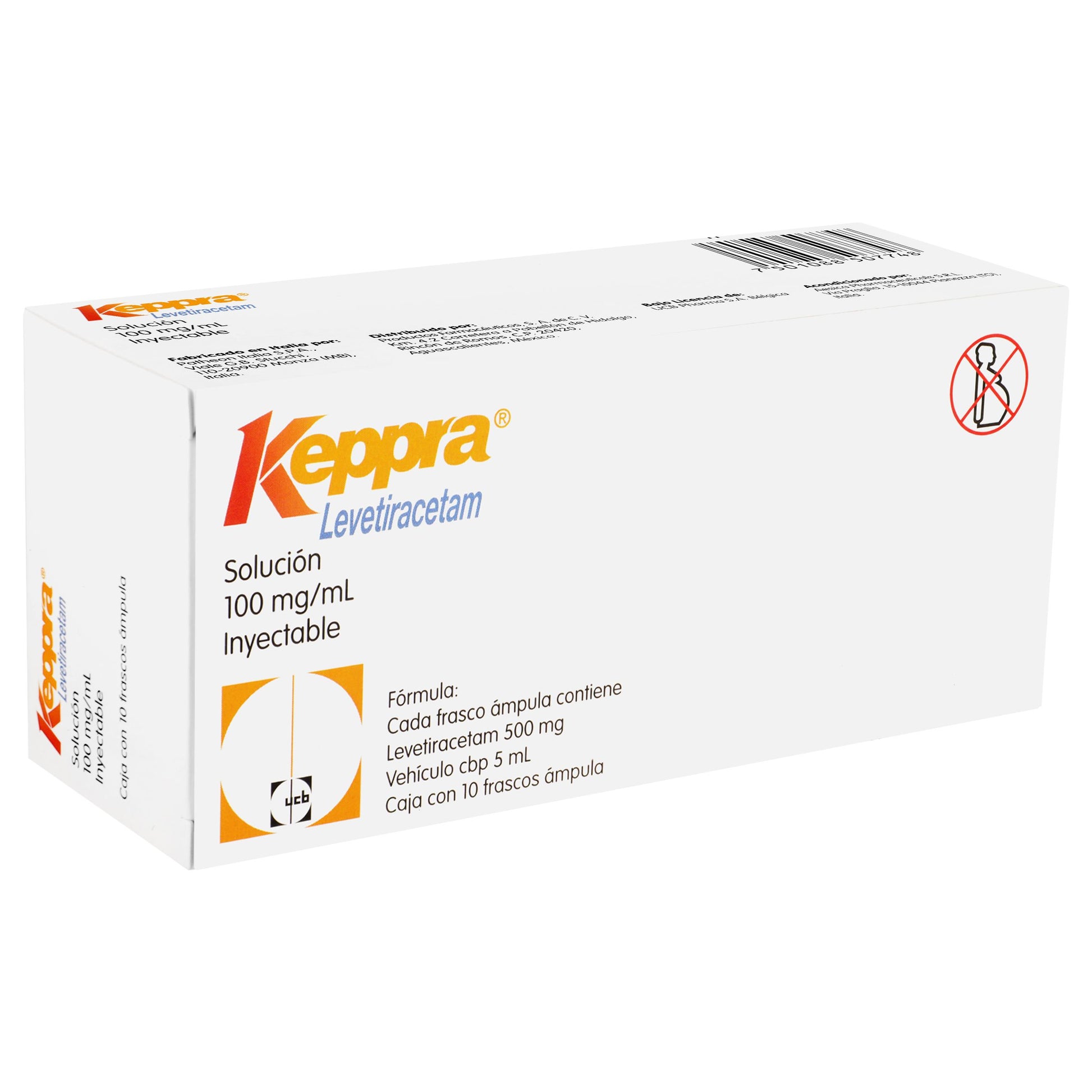 Keppra Frasco 100Mg/5Ml Con 10 Ampulas (Levetiracetam) 2 - 7501088507748