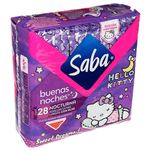 Toallas Femeninas Saba Buenas Noches C/Alas Con 28 - WeCare Pharma