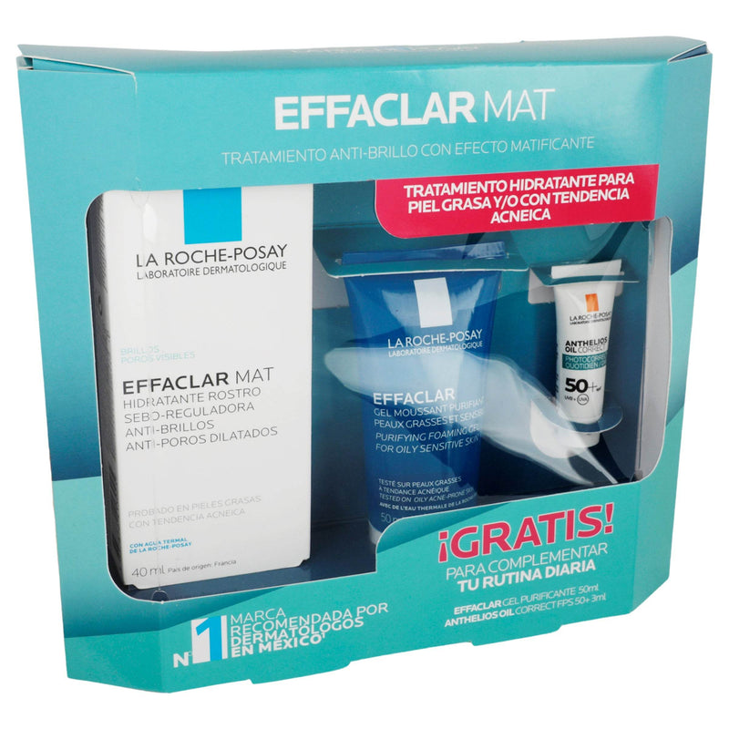 La Roche-P Effaclar Mat 40Ml+Effaclar Gel 50Ml+Toque Seco Fps50 Con Color - WeCare Pharma