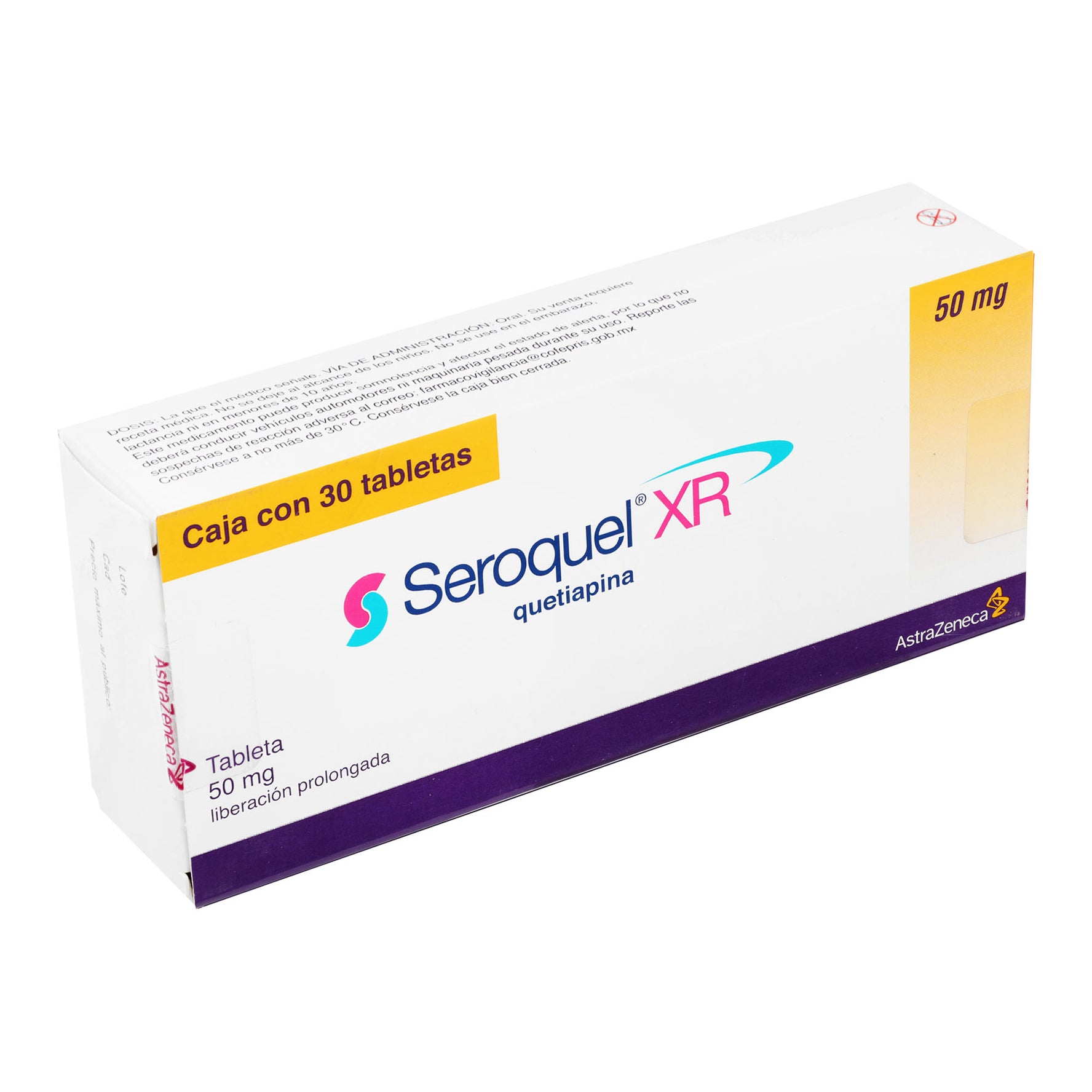 Seroquel Xr 50Mg Con 30 Tabletas (Quetiapina) 2 - 7501098605212