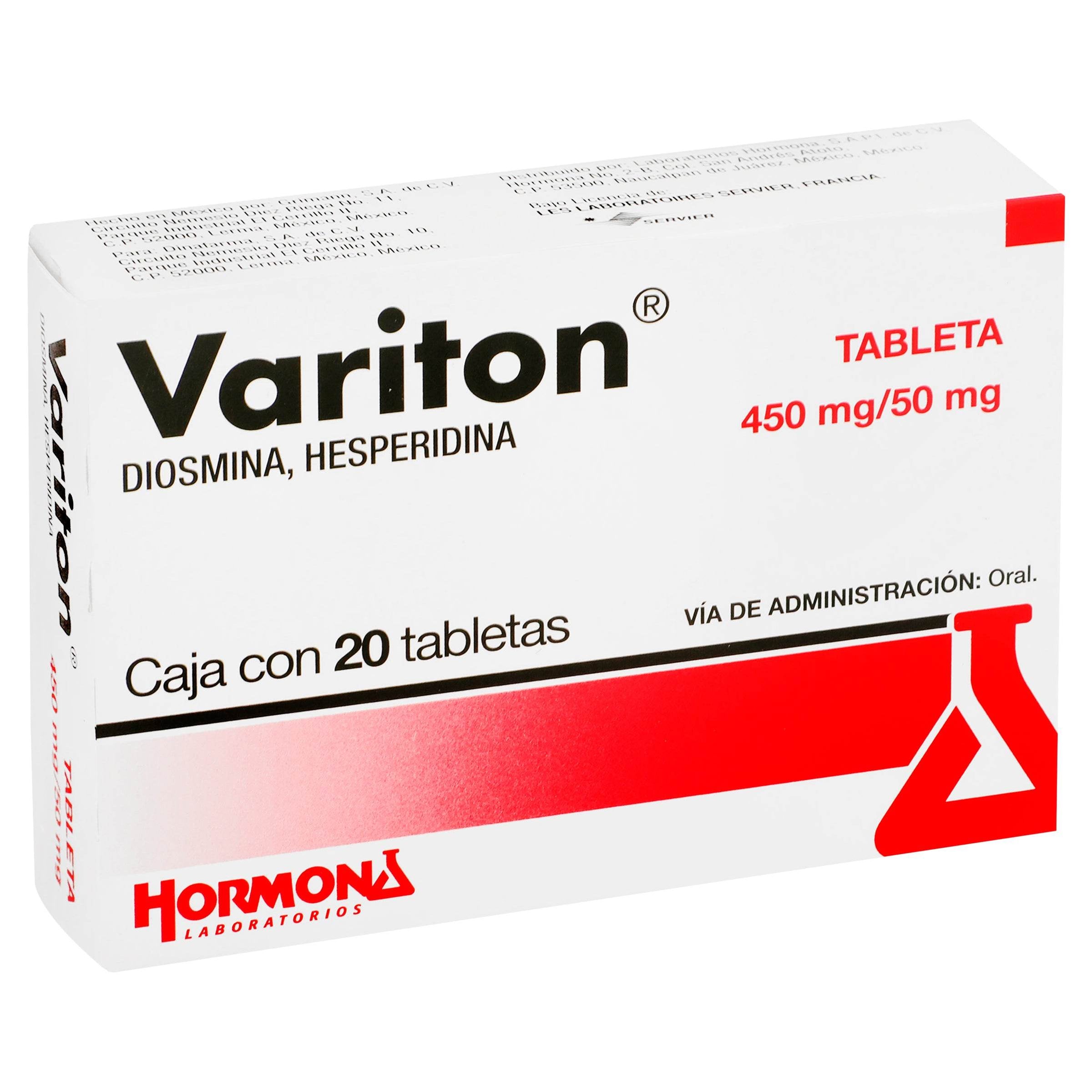 Variton 450Mg/50Mg Con 20 Tabletas (Diosmina/Hesperidina) — WeCare Pharma